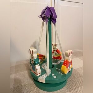 Vintage Wooden Carousel - Easter Spring